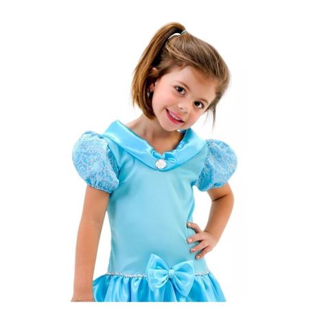 Imagem de Fantasia de Princesa Infantil Vestido de Princesa Azul da Anjo Fantasias 067