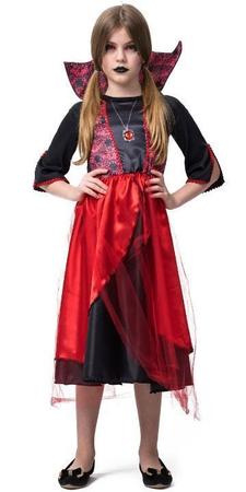 Fantasia Rainha Vampira Infantil Halloween Vestido Festa Top - 7 Artes  BrinQ Fantasias