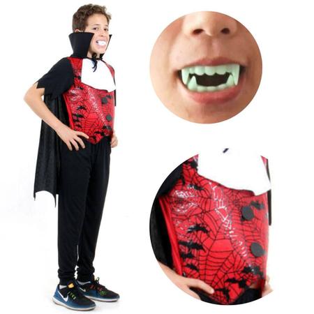 Fantasia de vampiro infantil halloween sulamericana