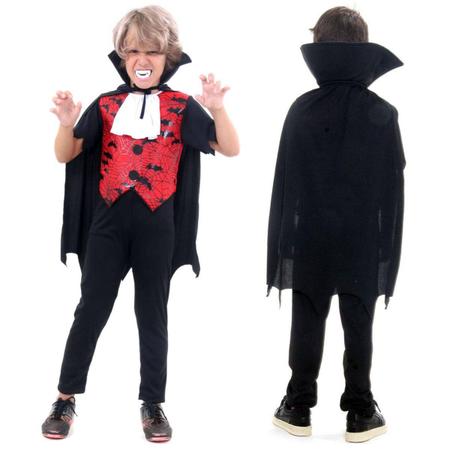 Fantasia de Vampiro Conde Drácula Infantil Halloween