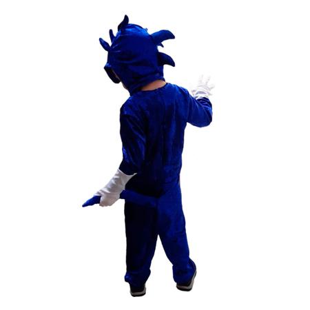 Fantasia Do Sonic Infantil Luxo Roupa Filme Pronta Entrega - Dia