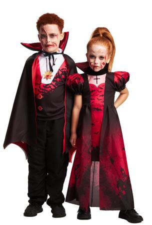 Fantasia Drácula Vampiro Colete Capa Halloween Infantil