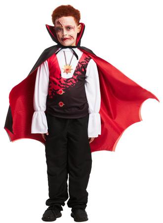 Fantasia Infantil Vampiro Halloween + Capa Super Confortável