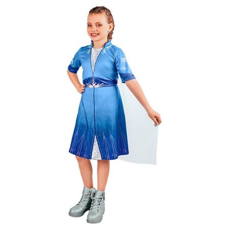 Vestido Infantil Frozen Elsa Com Capa Azul Fantasia Menina - Tio Dedé -  Fantasias para Crianças - Magazine Luiza