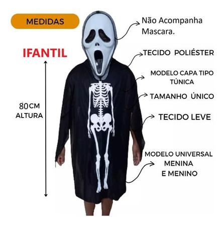 Imagem de Fantasia Esqueleto Infantil Adulto Para Festa Halloween 