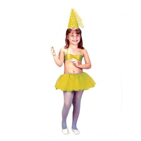 Imagem de Fantasia Fada Amarela Infantil Curta com Chapéu