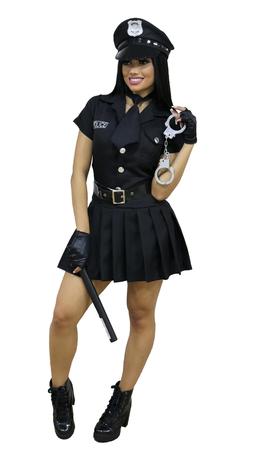 Imagem de Fantasia Feminina Adulto Policial Completa - Linha Luxo - Festa Fantasy