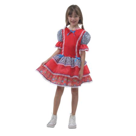 Imagem de Fantasia Festa Junina Vestido Caipira Infantil Menina Sulamericana 3 modelos