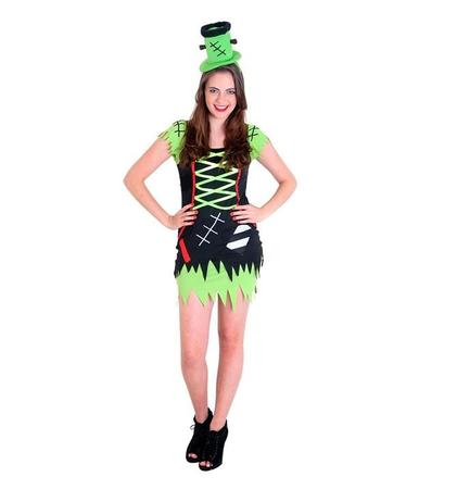 Imagem de Fantasia Frankenstein Feminino Teen Com Tiara