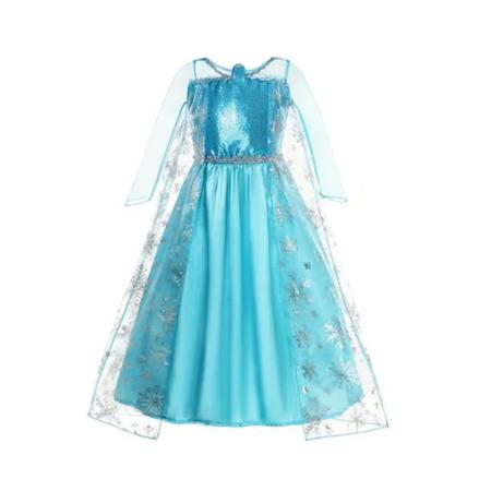 Vestido Frozen Infantil Rainha Elsa + acessórios de Brinde