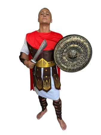 Imagem de Fantasia Gladiador Roupa+ Capacete+ Escudo + Martelo