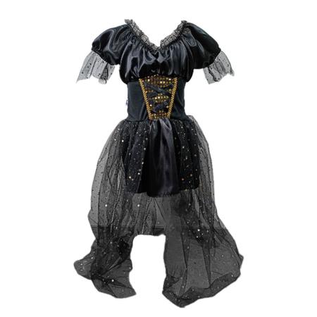 Fantasia Halloween Infantil Menina Bruxinha Bella Com Tiara Mini