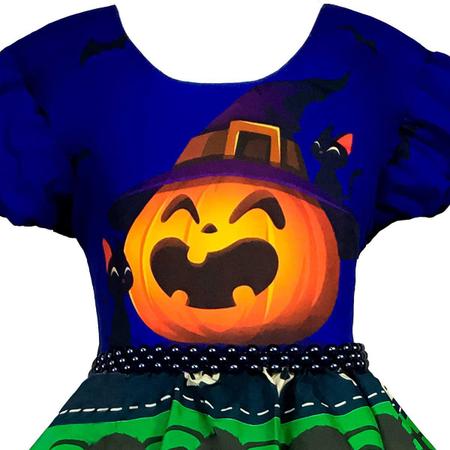 Vestido Fantasia Infantil Feminina Halloween Abóbora