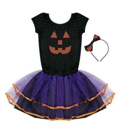 Fantasia Halloween Infantil Feminino Menina Abóbora