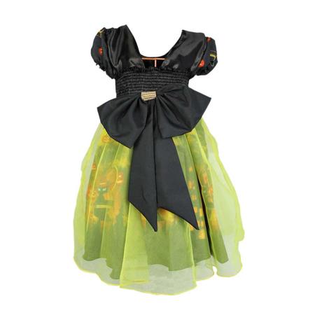 Fantasia Halloween Infantil Menina Bruxinha de Luxo Com Tiara e