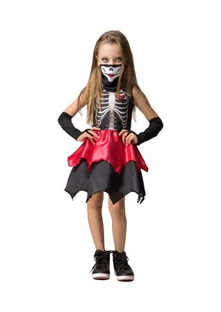 Fantasia Halloween Infantil Caveirinha c/ Máscara Vestido