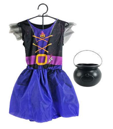 Fantasia Halloween Infantil Bruxinha Tetéia Vestido - Extra Festas