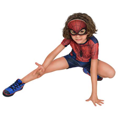 Fantasia Halloween Homem Aranha Com Máscara Tamanho G