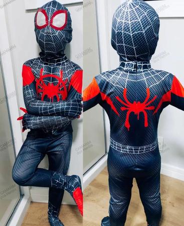 Fantasia infantil Homem-Aranha Miles Morales Ultimate Traje Cosplay Lu