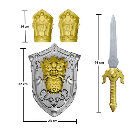 Imagem de Fantasia Infantil Guerreiro Medieval Kit com Espada e Escudo