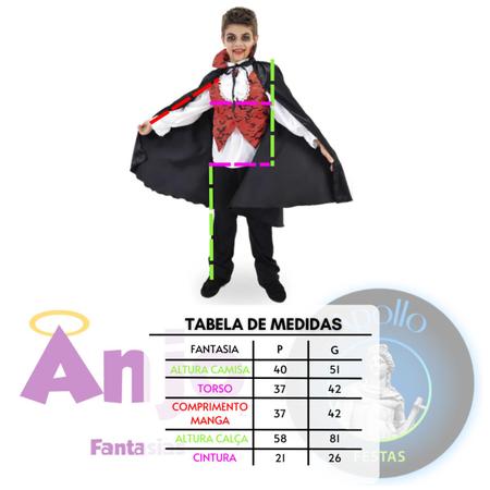 Imagem de Fantasia Infantil Halloween Drácula com Capa e Colete