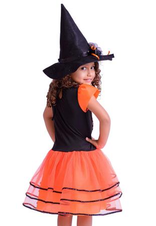 Fantasia Infantil Halloween Laranja Douvelin