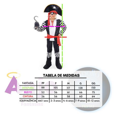 Fantasia de Pirata Masculina Com Bandana Halloween - Fantasias Carol KB -  Fantasia - Magazine Luiza