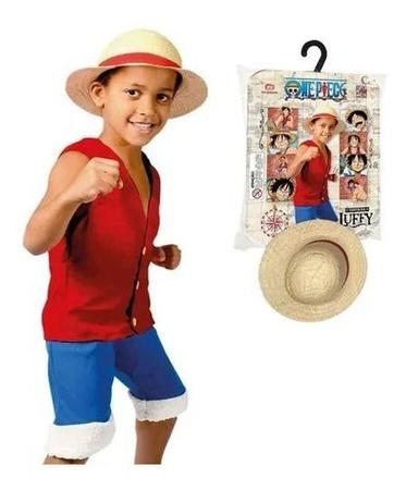 Fantasia Infantil Luffy One Piece Anime Chapéu Palha Pirata - Super Magia -  Fantasias para Crianças - Magazine Luiza