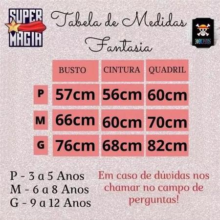 Fantasia One Piece Super Luffy Tamanhos M / G - 6 a 12 Anos - Traje Infantil  Com Chapéu Original Novabrink - Super Magia - Fantasias para Crianças -  Magazine Luiza