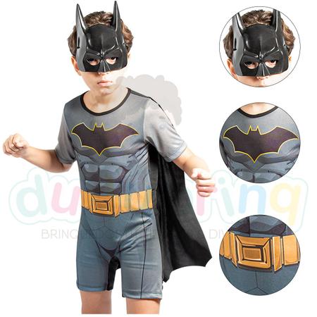 Imagem de Fantasia Infantil Menino Roupa Do Batman Com Capa Máscara