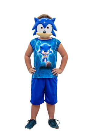 Fantasia Masculina Sonic Festa Halloween Adulto