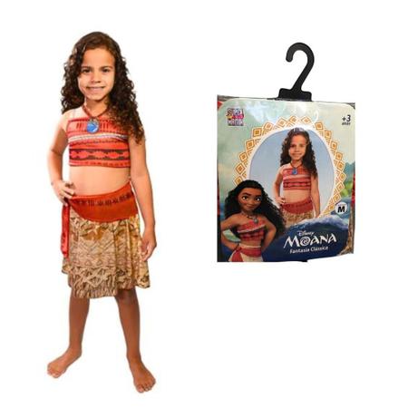 Imagem de Fantasia Infantil Moana Com Colar pra Meninas 