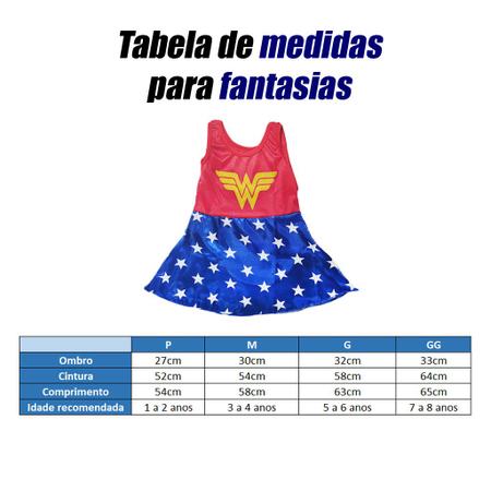 Fantasia Mulher Star Infantil Estilo Maravilha Vestido Capa