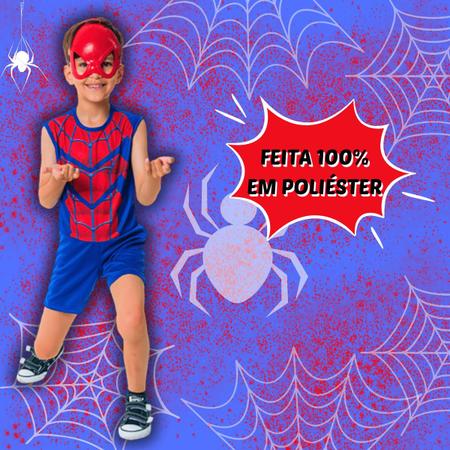 Imagem de Fantasia Infantil Para Menino Homem Herói Aranha Super Heróis Com Máscara Completa Toymaster