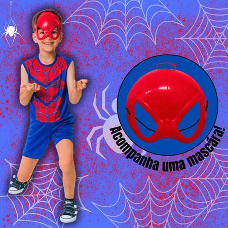 Imagem de Fantasia Infantil Para Menino Homem Herói Aranha Super Heróis Com Máscara Completa Toymaster