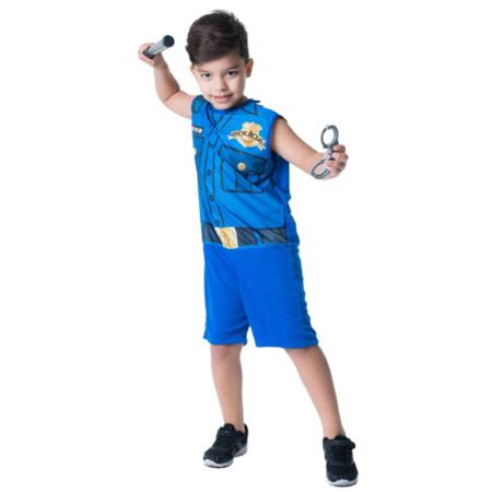 Imagem de Fantasia Infantil Para Meninos Policial Com Acessórios De Polícia Completa Com Macacão Toymaster