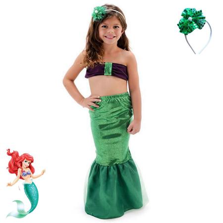 Vestido Infantil de Festa Pequena Sereia Fantasia em Promoção na