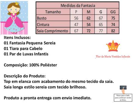 Fantasia Pequena Sereia Infantil Carnaval Top e Cauda Luxo - Fantasias  Super - Fantasias para Crianças - Magazine Luiza