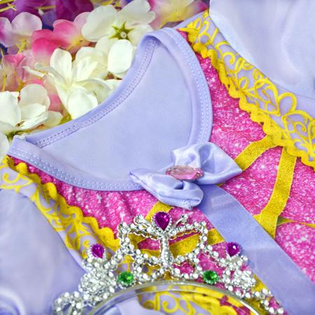 Imagem de Fantasia Infantil Princesa Disney Feminina com Tiara Luxo