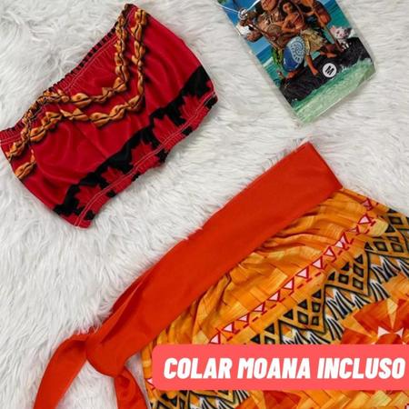 Fantasia Moana Infantil Roupa Personalizada c/ Colar 1 a 9