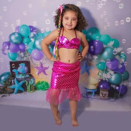 Fantasia Carnaval sereia infantil 1 á 6 anos