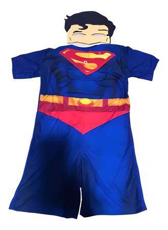 Imagem de Fantasia Infantil Super Homem Com Enchimento + capa e máscara dos  2 aos 9 anos