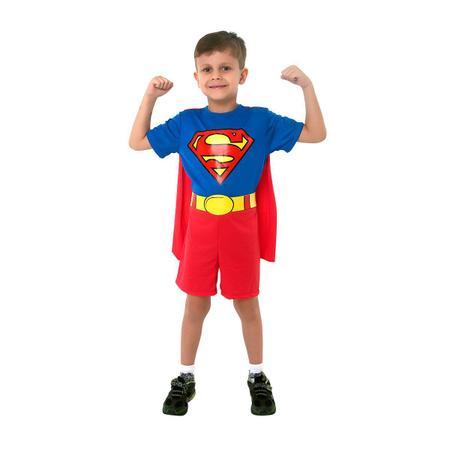 Imagem de Fantasia Infantil - Super Homem Curto - Tamanho P (3 a 5 anos) - 10175 - Sulamericana