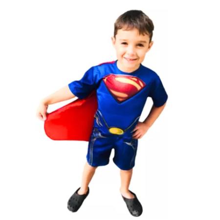 Imagem de Fantasia Infantil Super Man C Enchimento Curto Sem Máscara