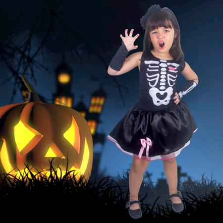 Fantasia Halloween Infantil Esqueletinho Baby - Extra Festas