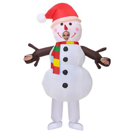 Papai Noel com Árvore de Natal e Boneco de Neve