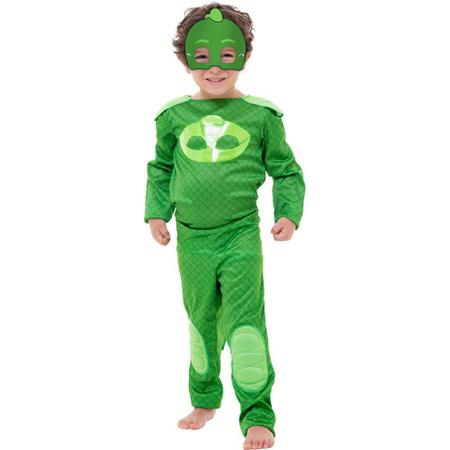 Imagem de Fantasia Lagartixo Pj Masks Infantil Roupa Original Disney Manga Longa + Máscara