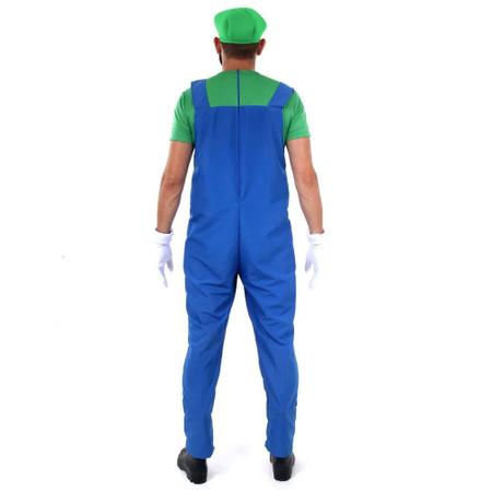 Fantasia Luigi Masculino Adulta cosplay/anime em Promoção na