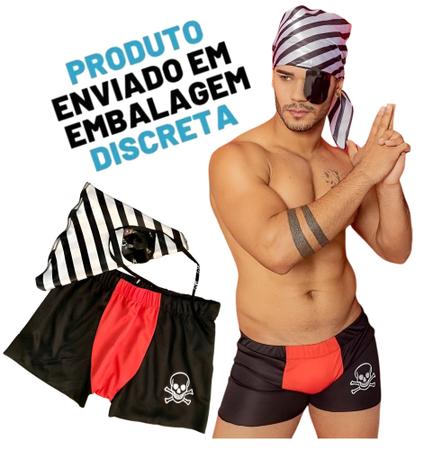 Fantasia Masculina Pirata Cueca Boxer Adulto Lingerie - Veste do 36 ao 44 -  JC Criações - Fantasia - Magazine Luiza