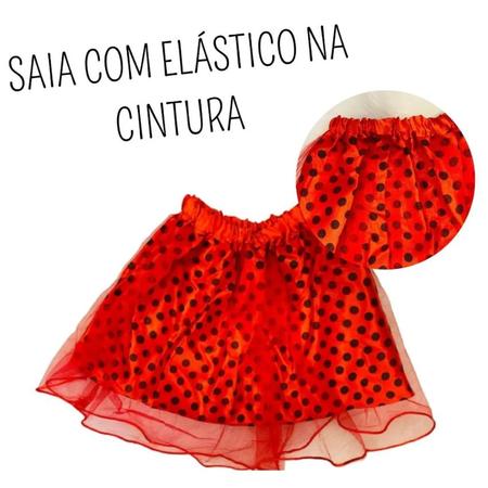 Imagem de Fantasia Menina Joaninha Infantil Asa Saia Tule